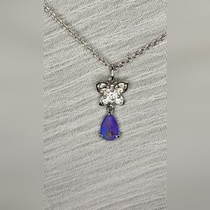 Fairy Butterfly Necklace Purple & Blue Topaz